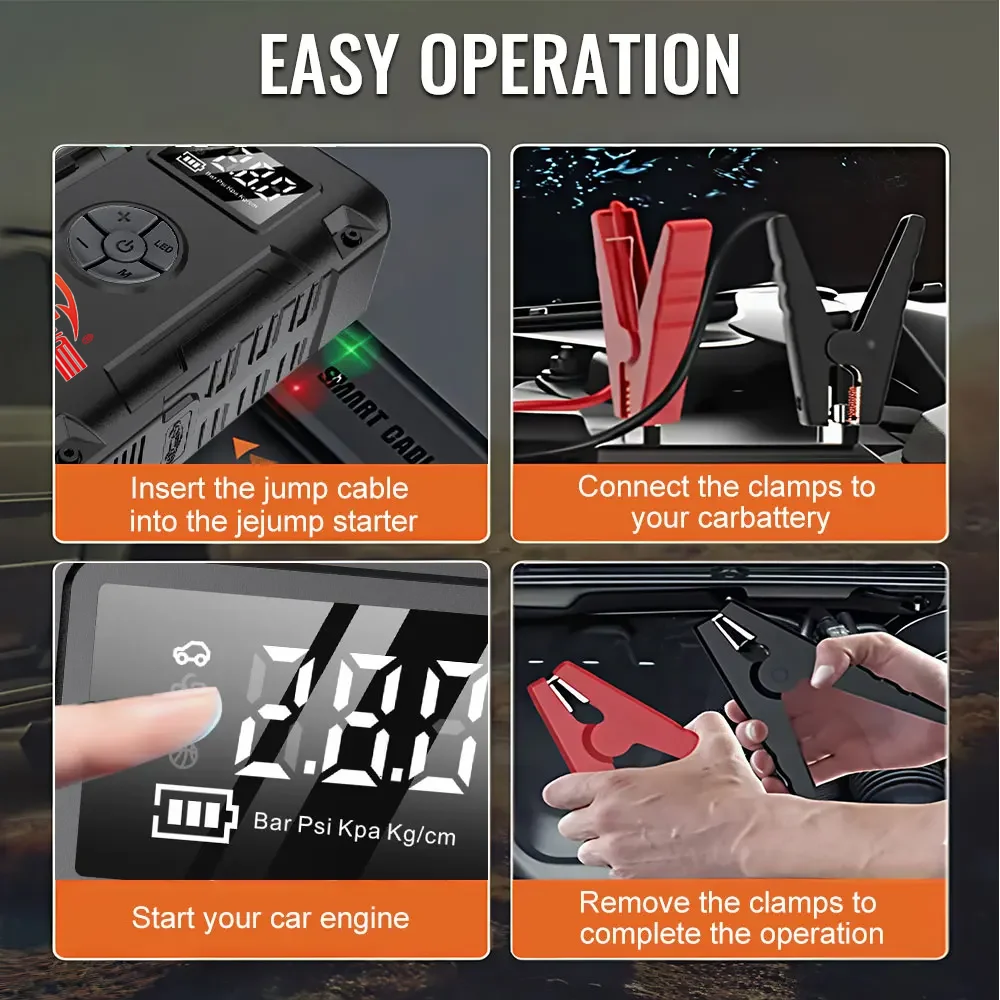 Wireless Peak Car Jump Starter, Portable Emergency Booster & Car Power Supply, All-in-One Backup Power for Vehicle SUV Truck - Image 6