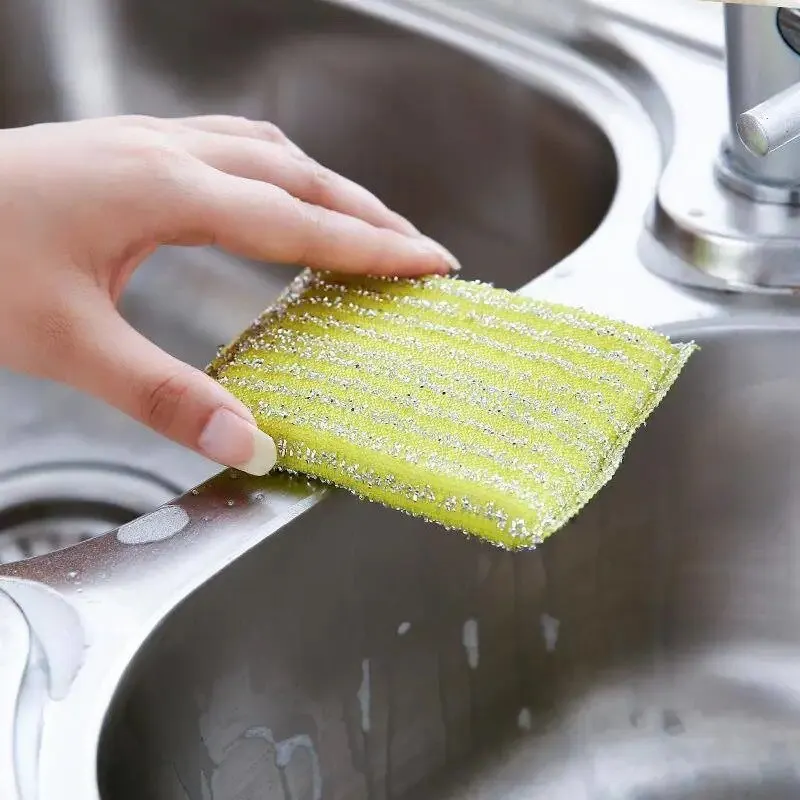 Stainless Steel Wire Scouring Pad, Cleaning Cloth, Kitchen Degreaser, Brush for Bowls, Dishes, and Pots, Household Cleaning Too