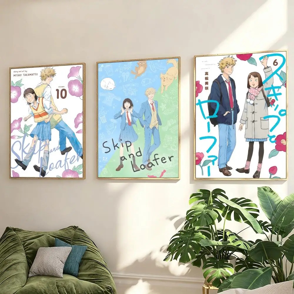 Anime Skip and Loafer Poster Poster Minimalist Decor HD SelfAdhesive Wall Art for Home Café Bedroom Gift Aesthetic Hanging