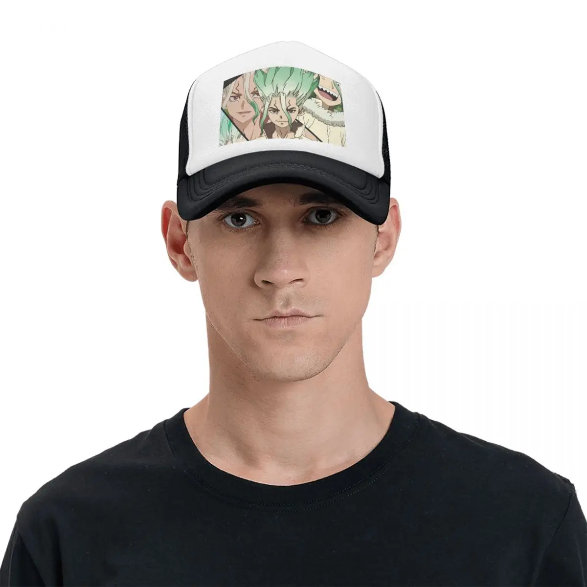 Senku Ishigami Dr Stone Apan Anime  Cap Fashion Mesh Baseball Caps Adjustable Hat Hip Hop Summer Unisex Baseball Hats