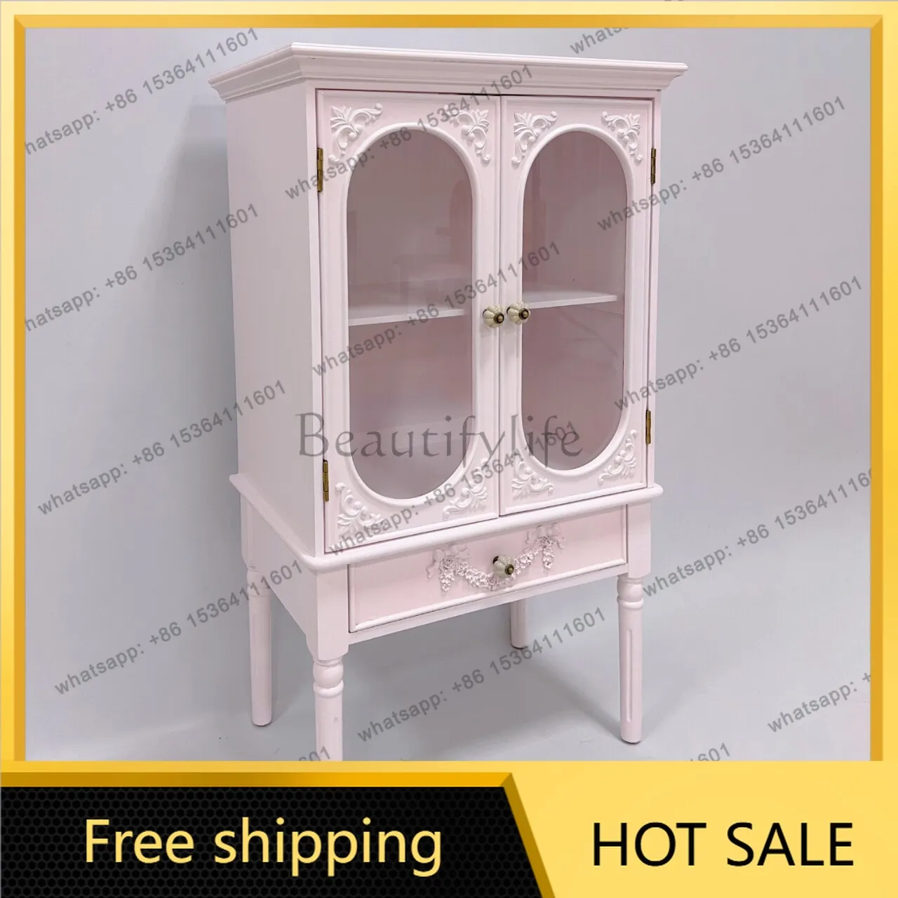 PJ retro small cabinet French dining side living room storage decoration American chest