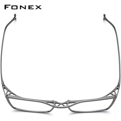 FONEX Pure Titanium Glasses Frame Men New Brand Design Square Eyeglasses Japanese Handmade Ultralight High Quality Eyewear 85722