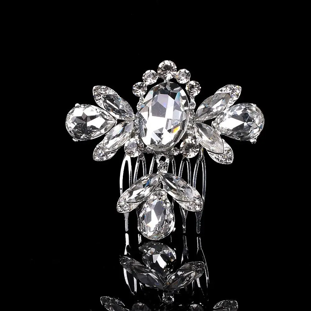 Headdress Floral Bridal Hair Ornaments Flower Hair Accessories Diamond Hairpin Hairclip Pearl Hair Comb Fashion Jewelry