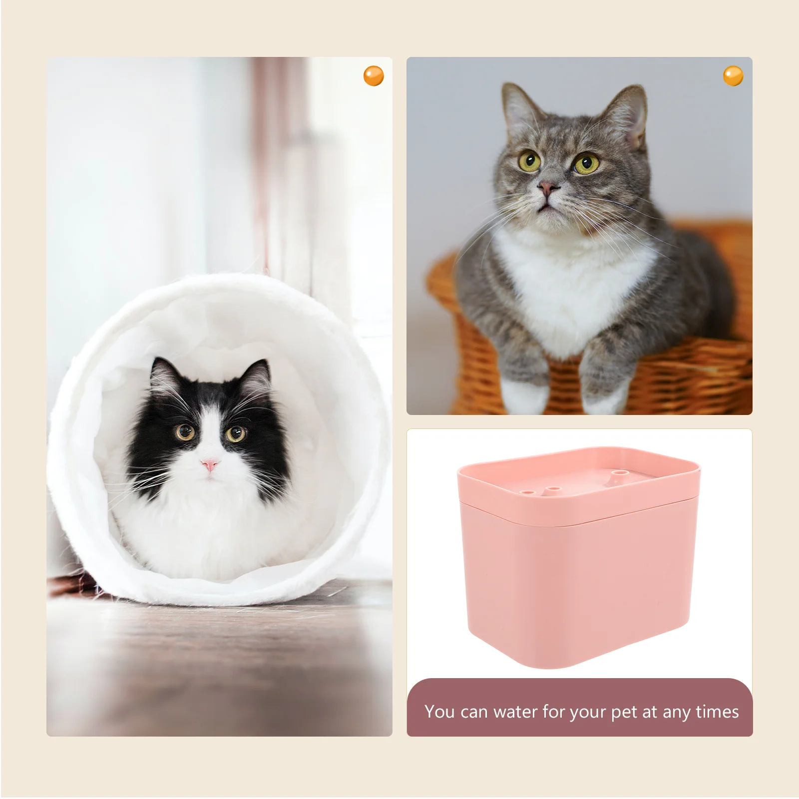 

Automatic Circulation Cat Water Fountain Plastic Portable Water Dispenser for Pet Dog Kitten Pink Pump Dog Drinking Fountain