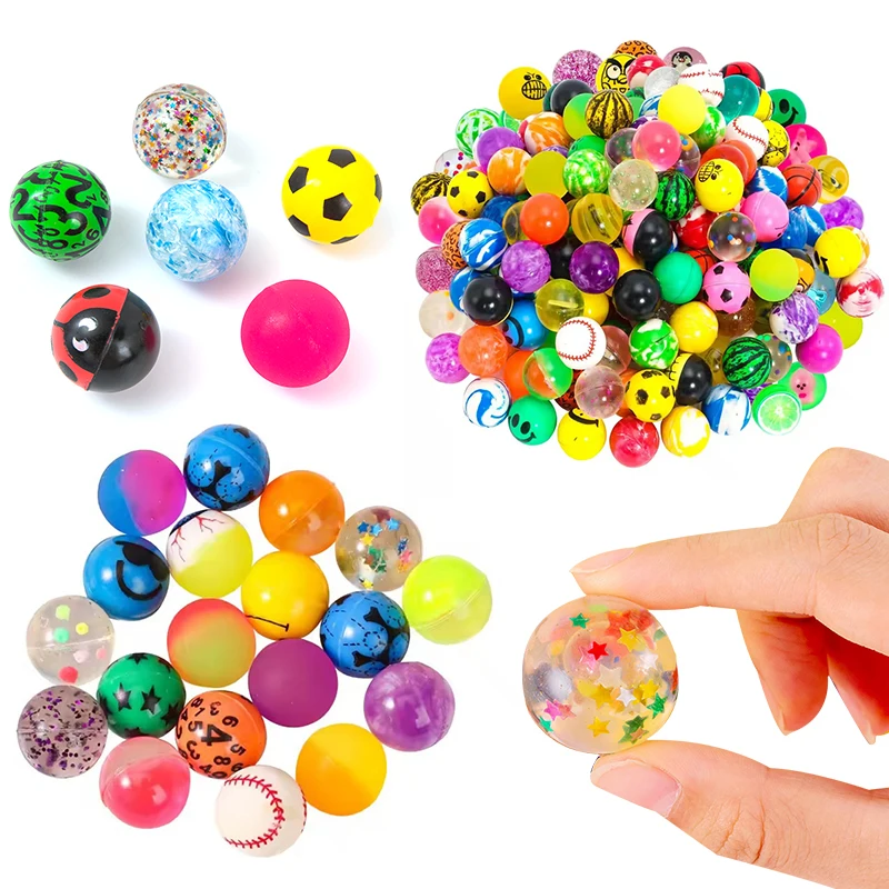 30-100PCS/Set Elastic Ball Mini Colorful Bouncy Ball 25mm Size Chasing Bouncing Interactive Game Prop for Pet Cat Dog Favors ZYF