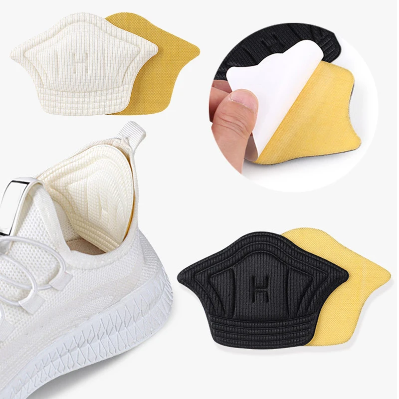 1pair Loose Shoes Liner Cushions Foot Care Heel Grips Pads Self-Adhesive Classic Comfortable Insert Insole Half Size Pad 2colors