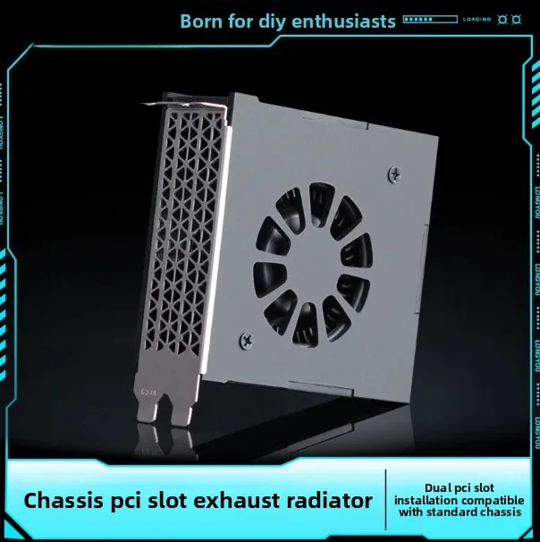 Dual PCIe Slot PC Case Exhaust Cooling Fan Efficient Air Ventilation Heat Dissipation Cooler