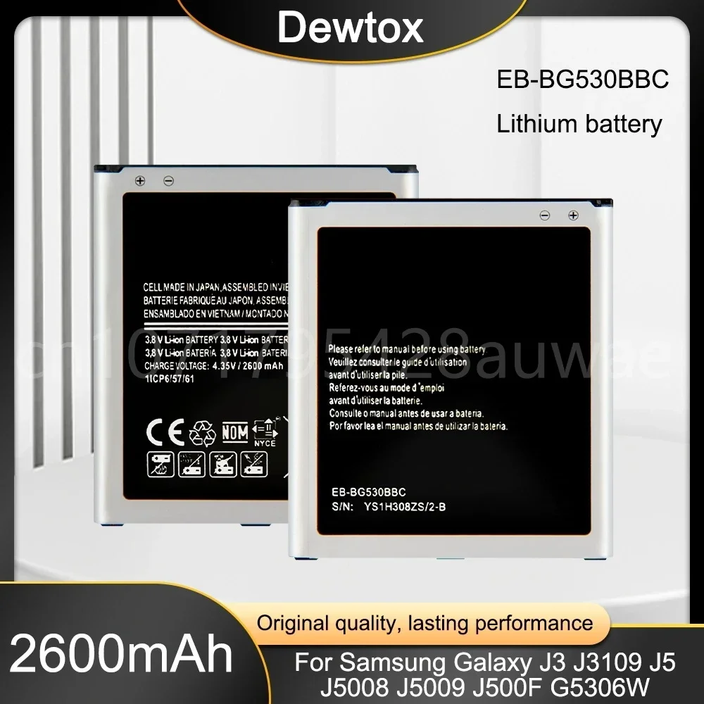 Original Battery EB-BG530BBC for Samsung Galaxy Grand Prime G530 G531 G5308W J3(2016) J3(2018) J320 on5 J327 EB-BG531BBE 2600mAh