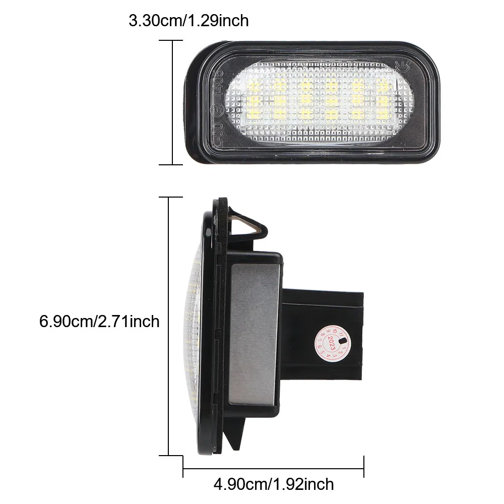 Number Plate Lamp Waterproof Assembly White License Plate Light 2pcs for Benz W203 12V LED image 3