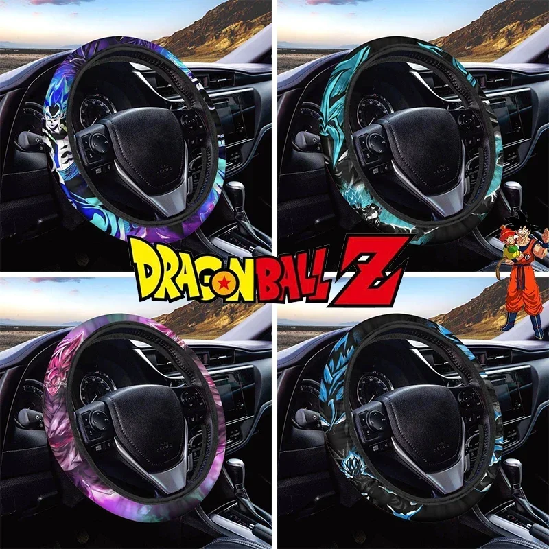 Juste de volant coordonnante absorbant la sueur, Dragon Ball Goku Motors, accessoires de décoration intérieure de voiture, cadeau automatique,