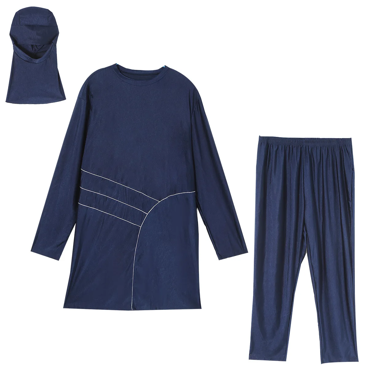 

3PCS Burkini Femme Hijab Swimwear Muslim Sets Modest Tops Pants Full Cover Swimsuit Islam Bathing Suit Beachwear Maillot De Bain