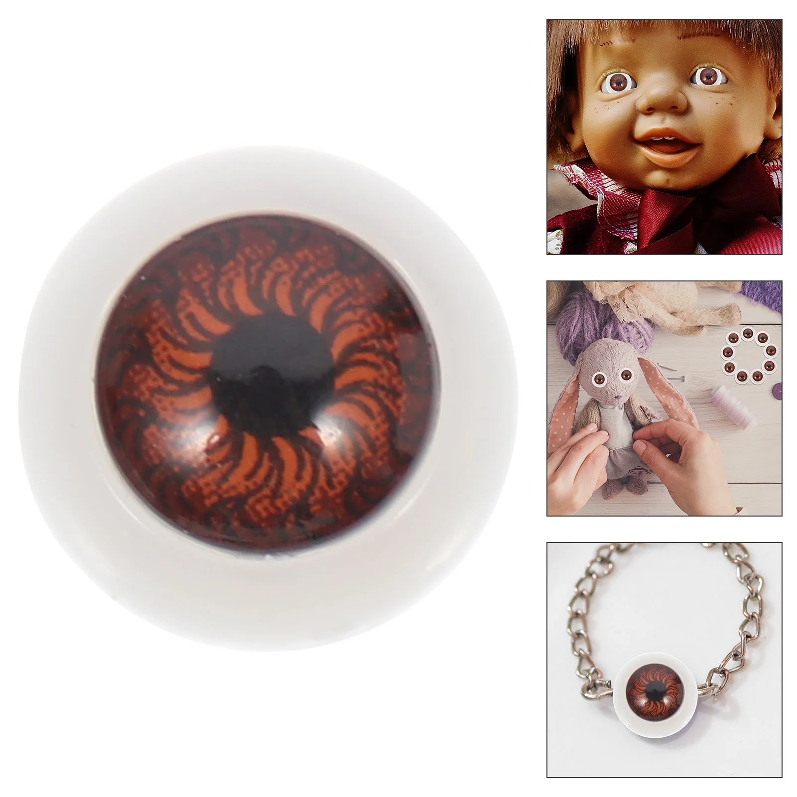 

50 Pcs Patch Base Accessories Blue Half Eyeballs Craft Crochet Plastic Eyes Realistic Brown for Crafts