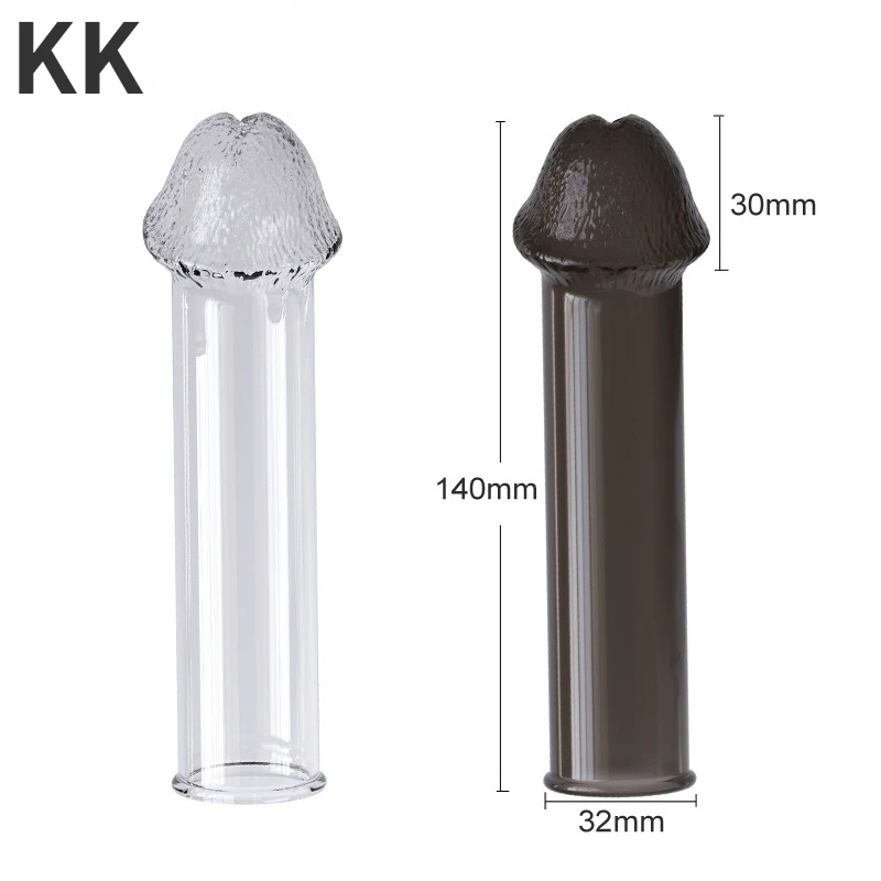 14cm Glans Condom Penis Enlargement Sleeve Penis Extender Enlarger Reduce Sensitivity Delay Ejaculation Sex Toys for Men Couples