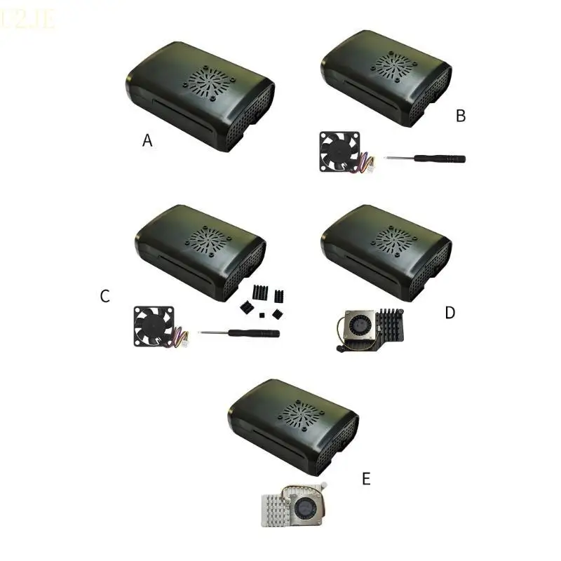Case U2JE ABS для RPI 5 с охлаждающими вентиляционными радиаторами для охлаждения охлаждающих вентиляторов для охлаждения RPI5
