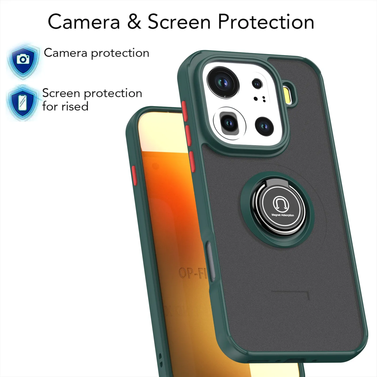 

Soft Case for Oppo Find X9 Pro Magnetic Car Finger Ring Holder Case Cover Oppo Find X9 Phone Coques Oppo Find X7 Ultra X8 Pro