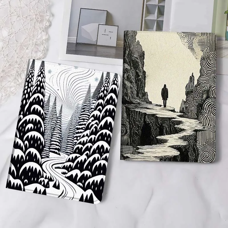

Cartoon Snowy Forest Path Tablet Case For Samsung Tab Galaxy S6 S11 A A7 A8 A9 A11 10.1 10.4 10.5 Plus Lite Gift
