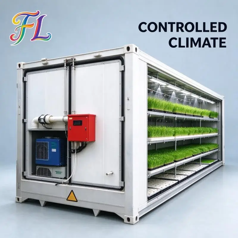 Container Hydroponic Fodder Machine Integrated Sprout Farm Container All In One Barley Fodder Growing Equipment