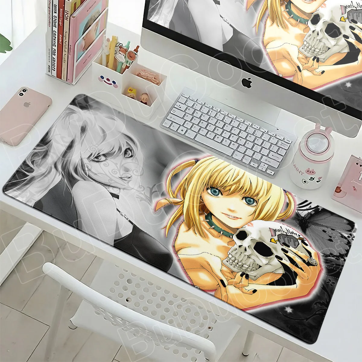 Anime Girl Misa Amane Cute Table Pad Death Note Rubber Mousepad XL Laptop Desktop Decoration Rugs Speed Gamer Keyboard Mouse Mat