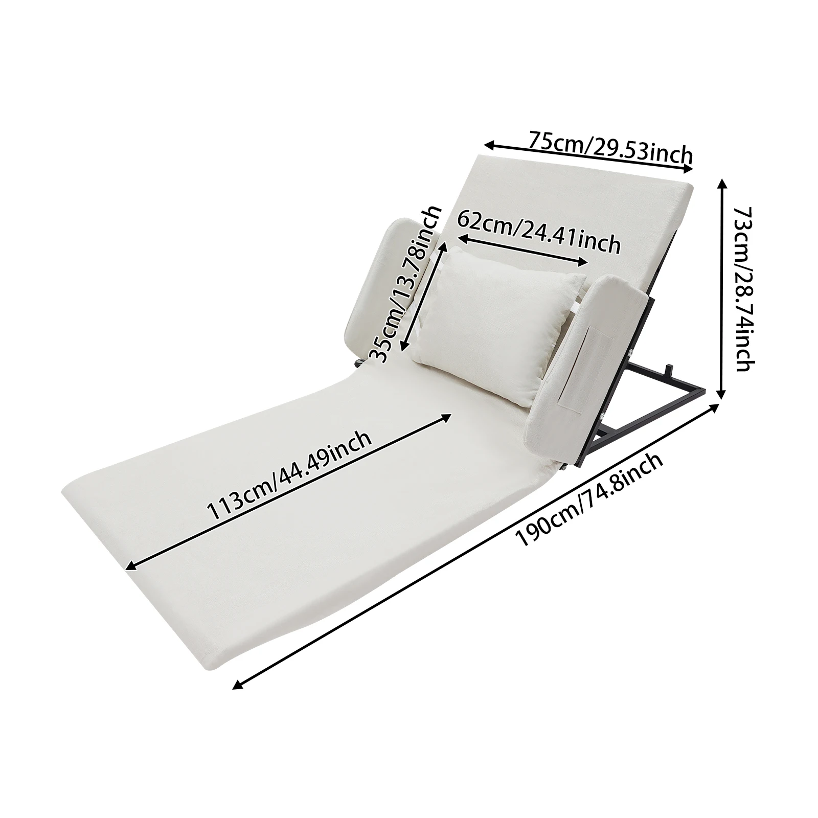 Encosto de elevação elétrico bege com braços Encosto de elevação elétrico para idosos e mulheres grávidas 110V 600W