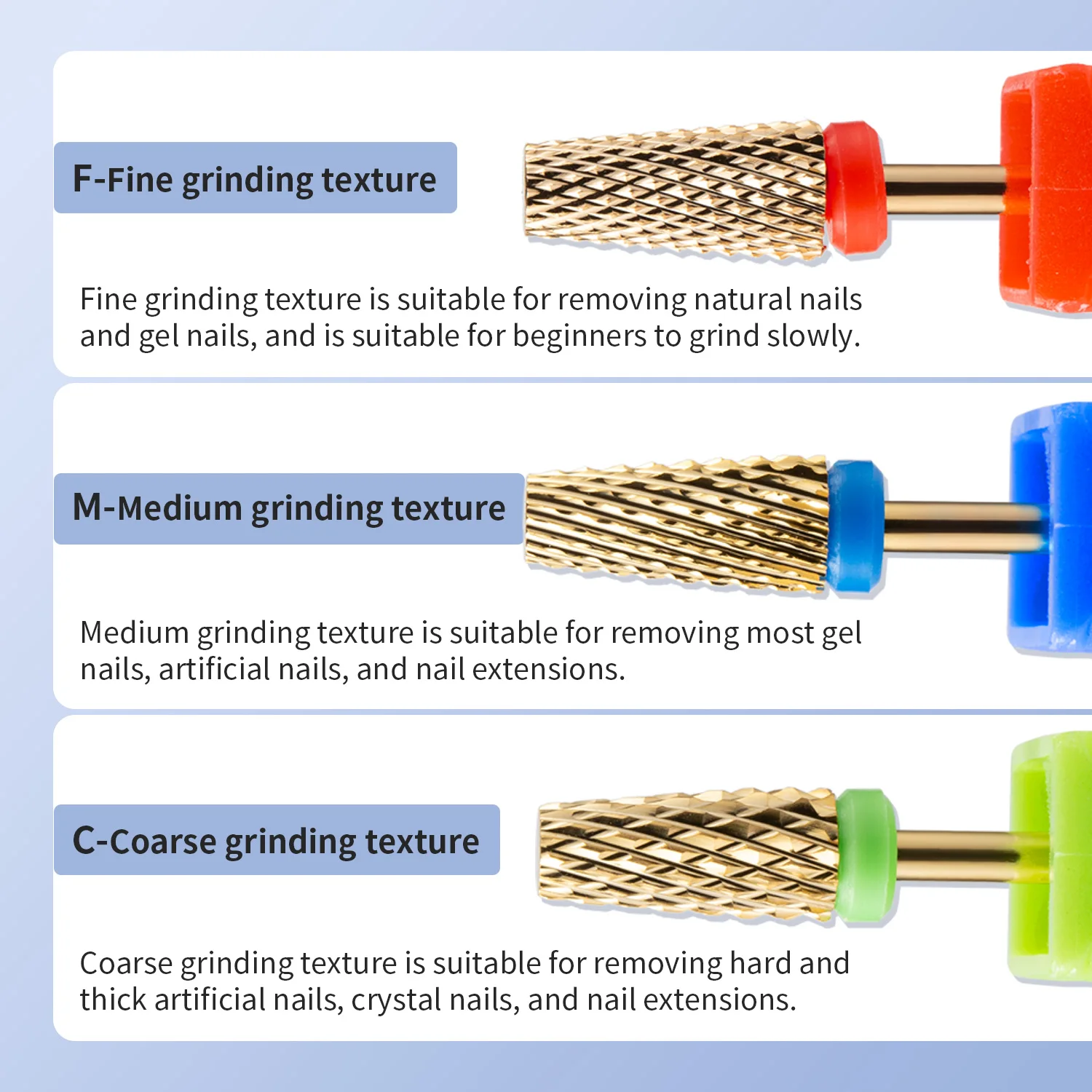 Foret à ongles en carbure de tungstène, 3 pièces, fraise de 3/32 pouces, mèches de manucure, accessoires de perçage, outil rotatif