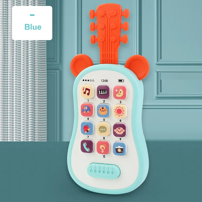 Children's Early Education Multifunctional Mobile Phone Cartoon Violin Music Light Story Phone Puzzle Baby Soothing Toys Gifts