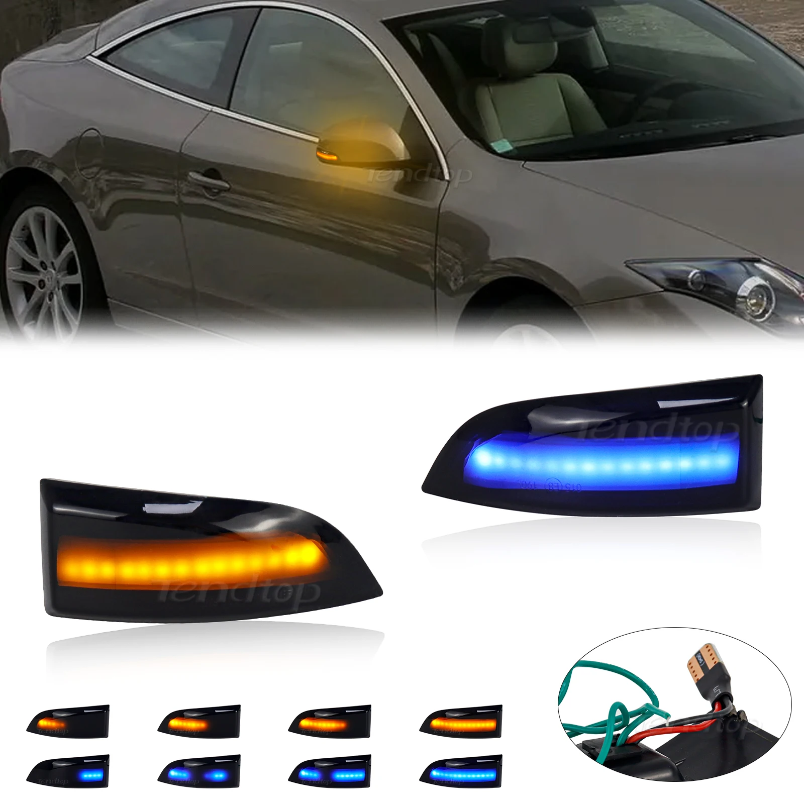 

Flashing Turn Signal Lights LED Side Rearview Mirror Indicator For Renault Megane 3 MK3 2008-2016 Laguna III X91 Fluence Scenic