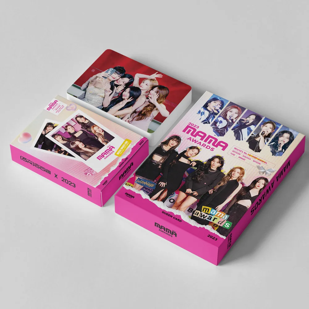 55 pz/set Kpop (G)I-DLE cartoline fotografiche SHUHUA YUQI MINNIE Lomo Card stampa fronte-retro carte fotografiche ventagli collezione regalo