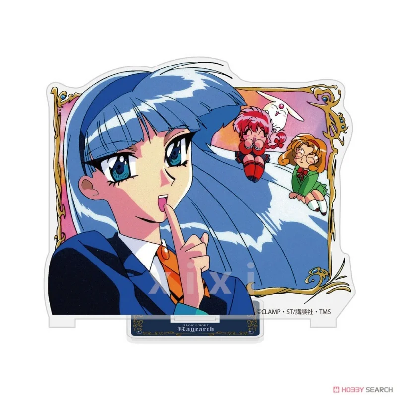 Anime Magic Knight Rayearth 15CM Hikaru Shidou Umi Ryuuzaki Model figure Acrylic Ornament Keychains Desktop Small Gifts