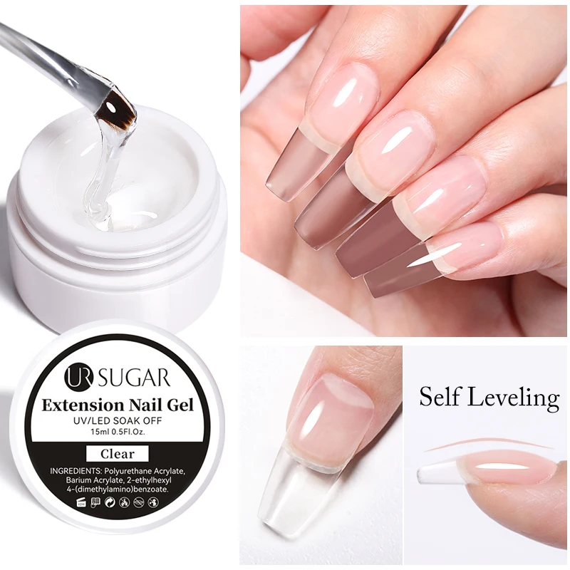 UR SUGAR 15ml/Box Extension Nail Gel Jelly White Clear UV Gel Hard Gel Extension Gel Nails Finger French Nail Art Manicure