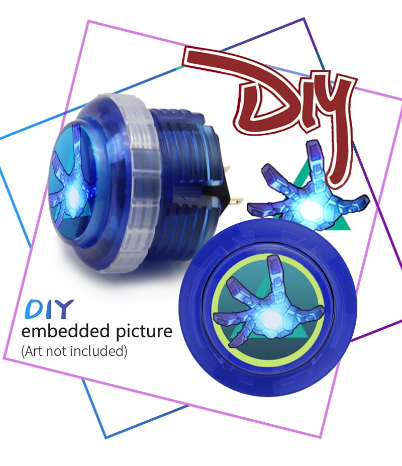 QANAB Gravity LX 30 mm mechanischer Drucktastenschalter, Arcade-Tasten, DIY-Kit – Detail 6
