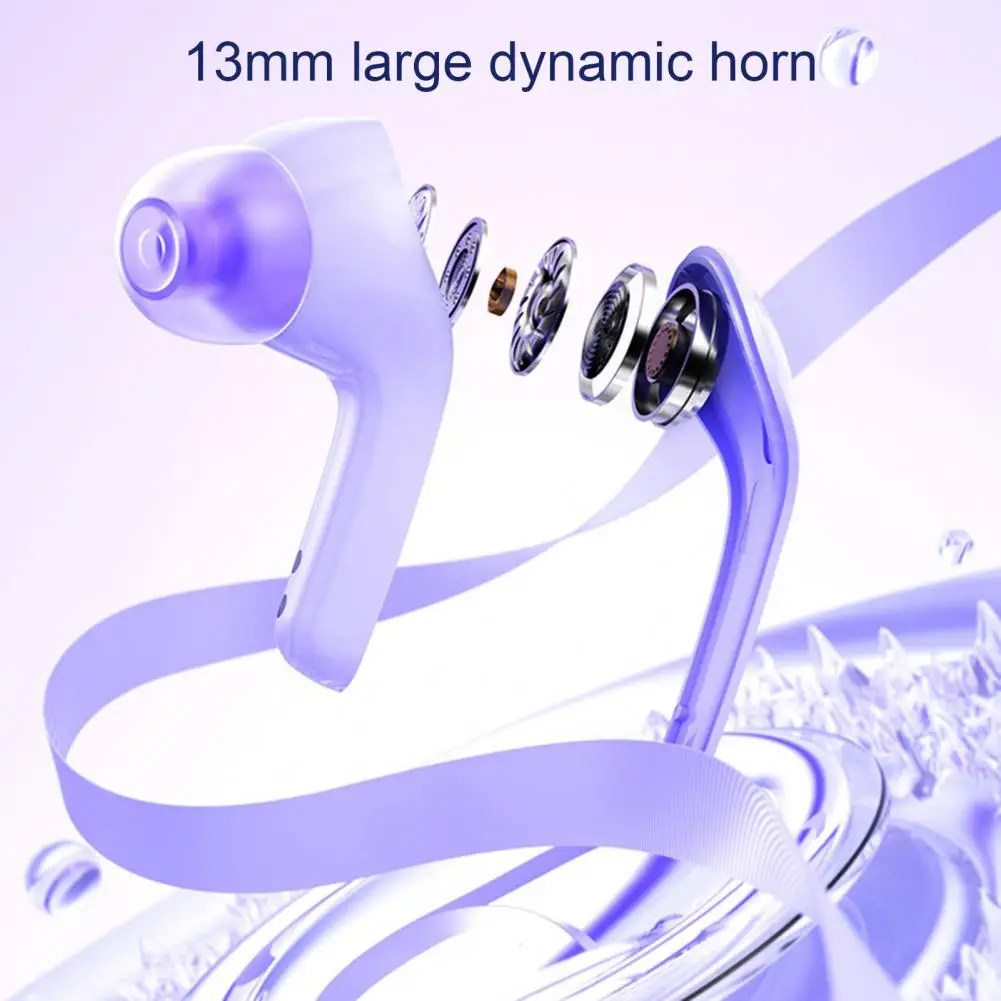 Enc Noise Reduction Earphones Transparent Bluetooth-compatible Earphones Wireless Earphones with Digital Display for Trucker