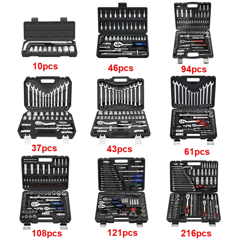 Car Mechanics auto repair Herramientas Kit Spanner Tools set box Hand Tools socket wrench set tool kit socket sets