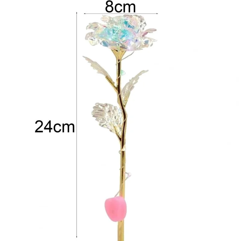 Роза Любовь Цветы светильник кой День Святого Валентина креативный подарок 24K покрытие фольгой розовое золото свадебный Декор Искусственные цветы красочные светящиеся