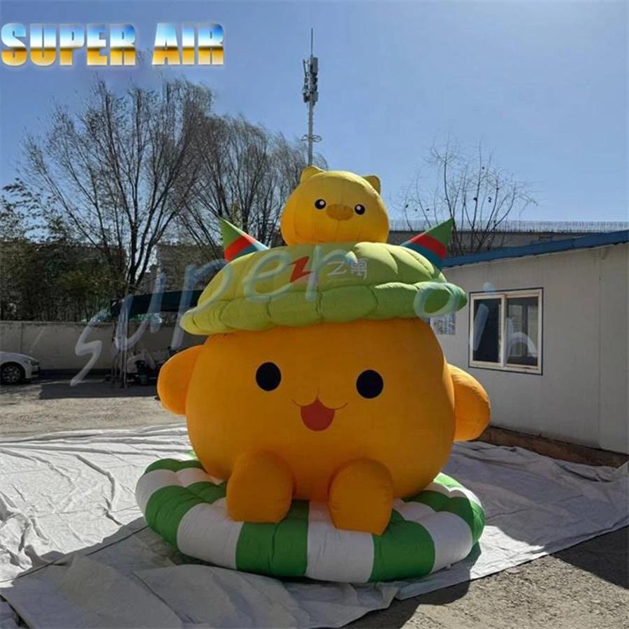 Ładny, piękny, ogromny, dmuchany maskotka, model kreskówkowy z torbą do dekoracji.