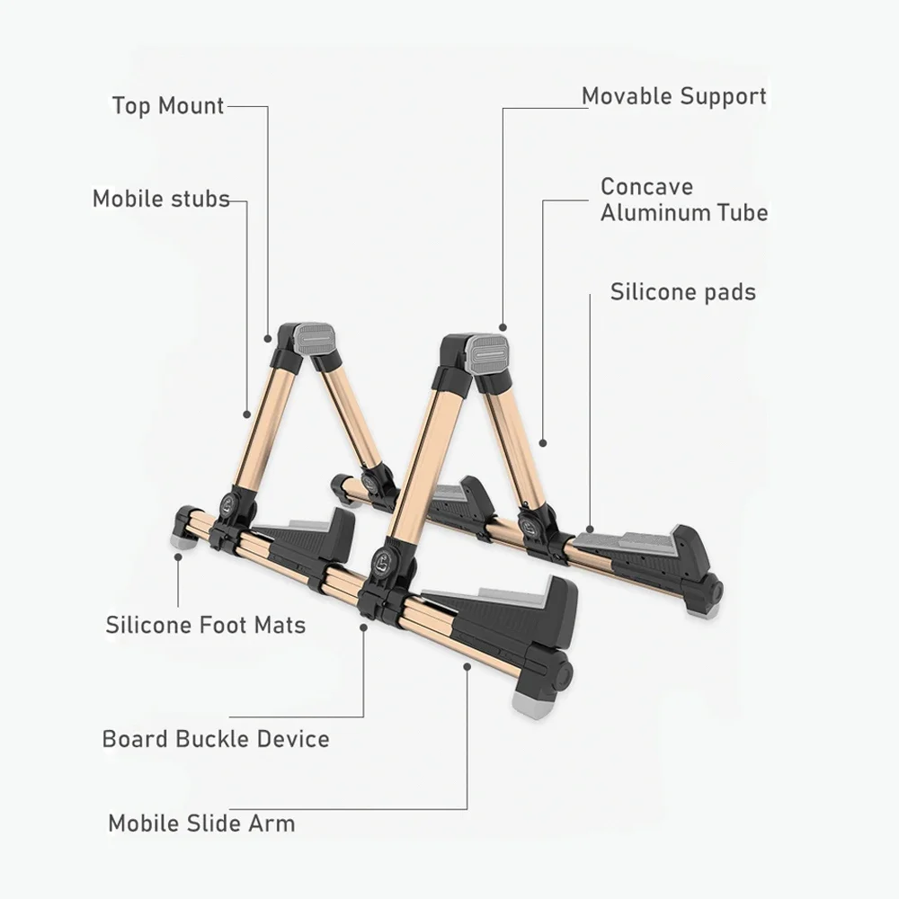 Portable Dual Purpose Guitar Folding Stand Foldable Upgraded Dual Guitar Stand for Acoustic Classica Electric Guitar Ukulele