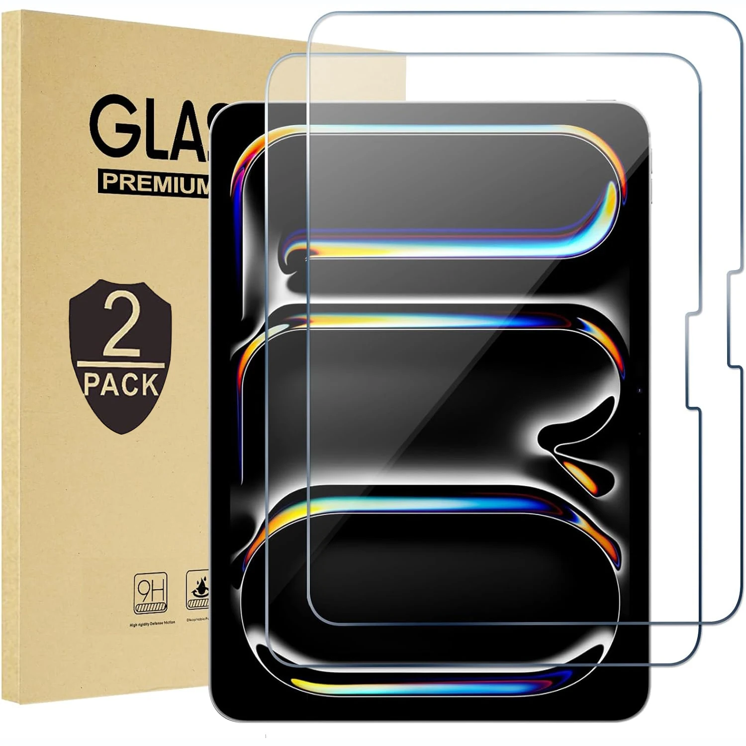 

2 шт., закаленное стекло 9H для iPad Pro 11 дюймов, 2024 M4 A2837 A3006, прозрачная защитная пленка для экрана, защитная пленка от царапин