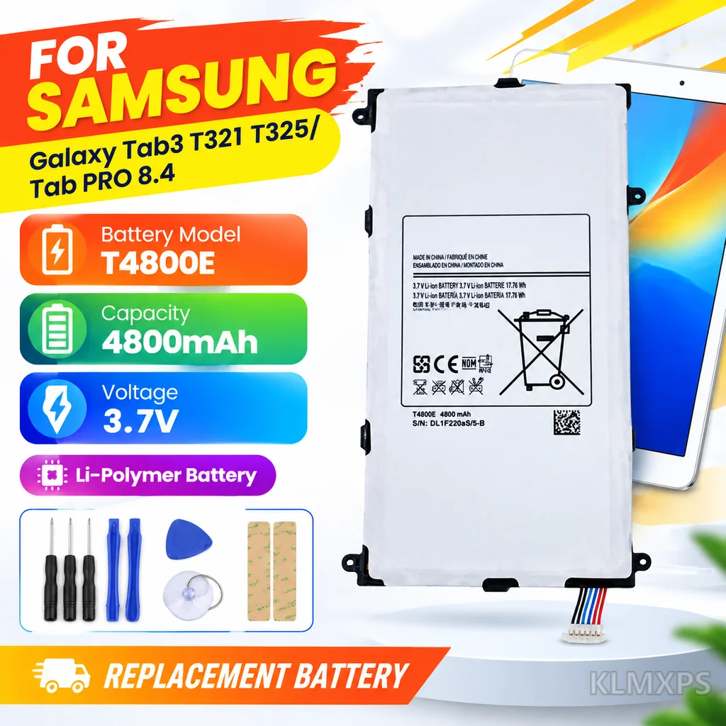 Tablet Replacement Battery T4800E 4800mAh Li Polymer For Samsung Galaxy Tab 3 T320 T325 Tab Pro 8.4 With Repair Tools Included