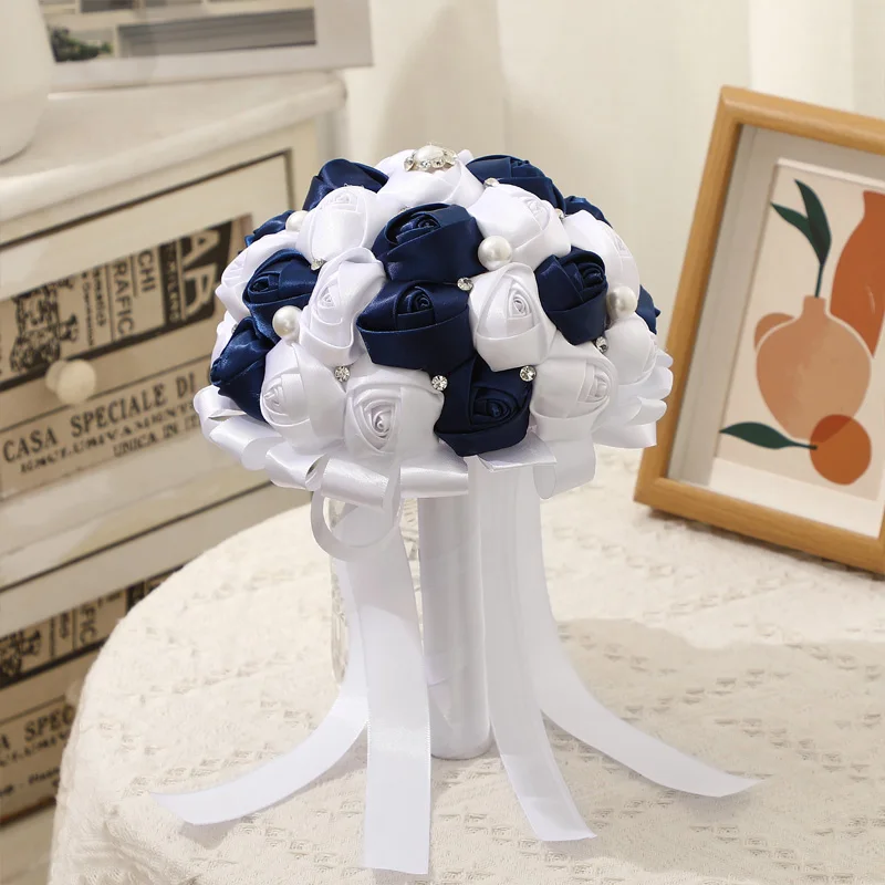 باقة الزفاف الكلاسيكية، ترتيب الأزهار الخالدة، مثالية لتصوير الزفاف، تضيف الأناقة في يومك الخاص! #3