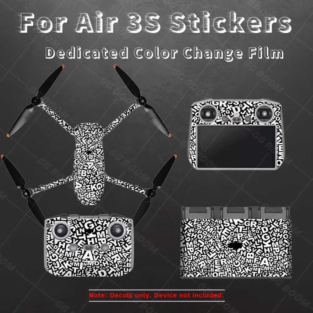 For Air 3S RC-N3 RC 2 Sticker Flat Scratch Resistant Remote Control Body Frame Protective PVC Decals Waterproof Accessories