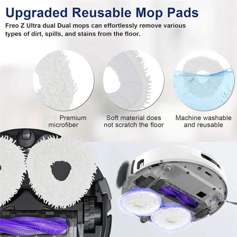 

N10R-Accessories For NARWAL Freo Z Ultra Robot Vacuum, Replacement Parts Main Brush, Side Brush, Filter, Mop Pads, Dust Bags