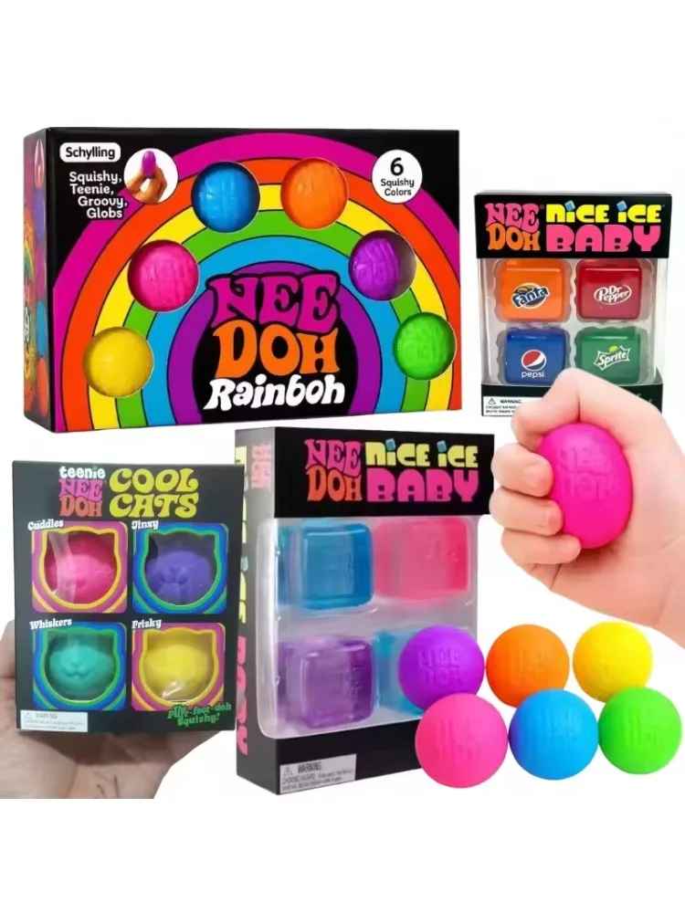 Druckbeständiges sensorisches Spielzeug Schylling NeeDoh Nice Cube, Extrusionsblock zur Stresslinderung, Spielzeug für autistische Erwachsene, ADHS, Geschenke.