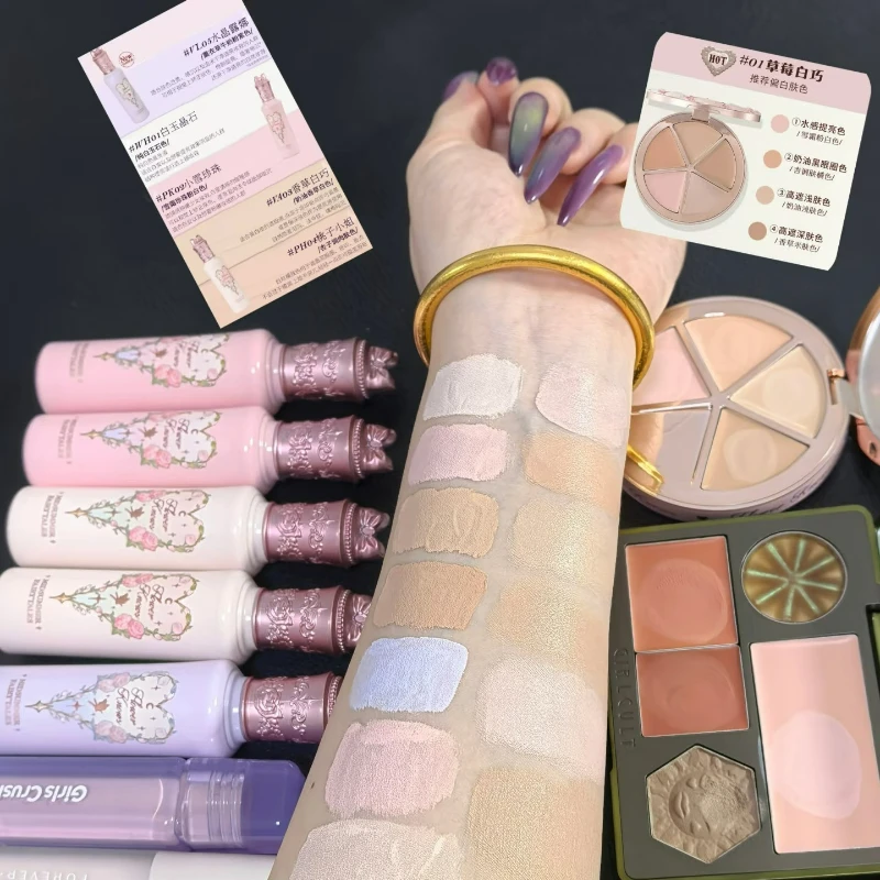 Flower Knows The Sweetie Bear Collection Concealer, leicht, glatt, deckt Augenringe, Aknenarben ab, hellt auf, 4 Farben, Make-up