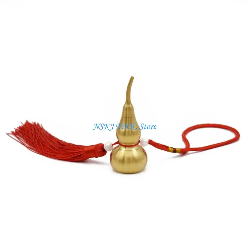 L8RC Copper Gourd Pendant Tassels Charm Symbolic Fengshuis Decors for Prosperity Gift