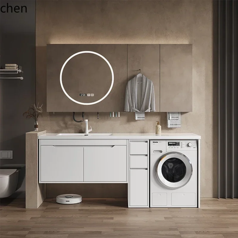 

k19imported DuPont, Dulijia, Corian integrated basin fashion light luxury washing machine cabinet washbasin combination