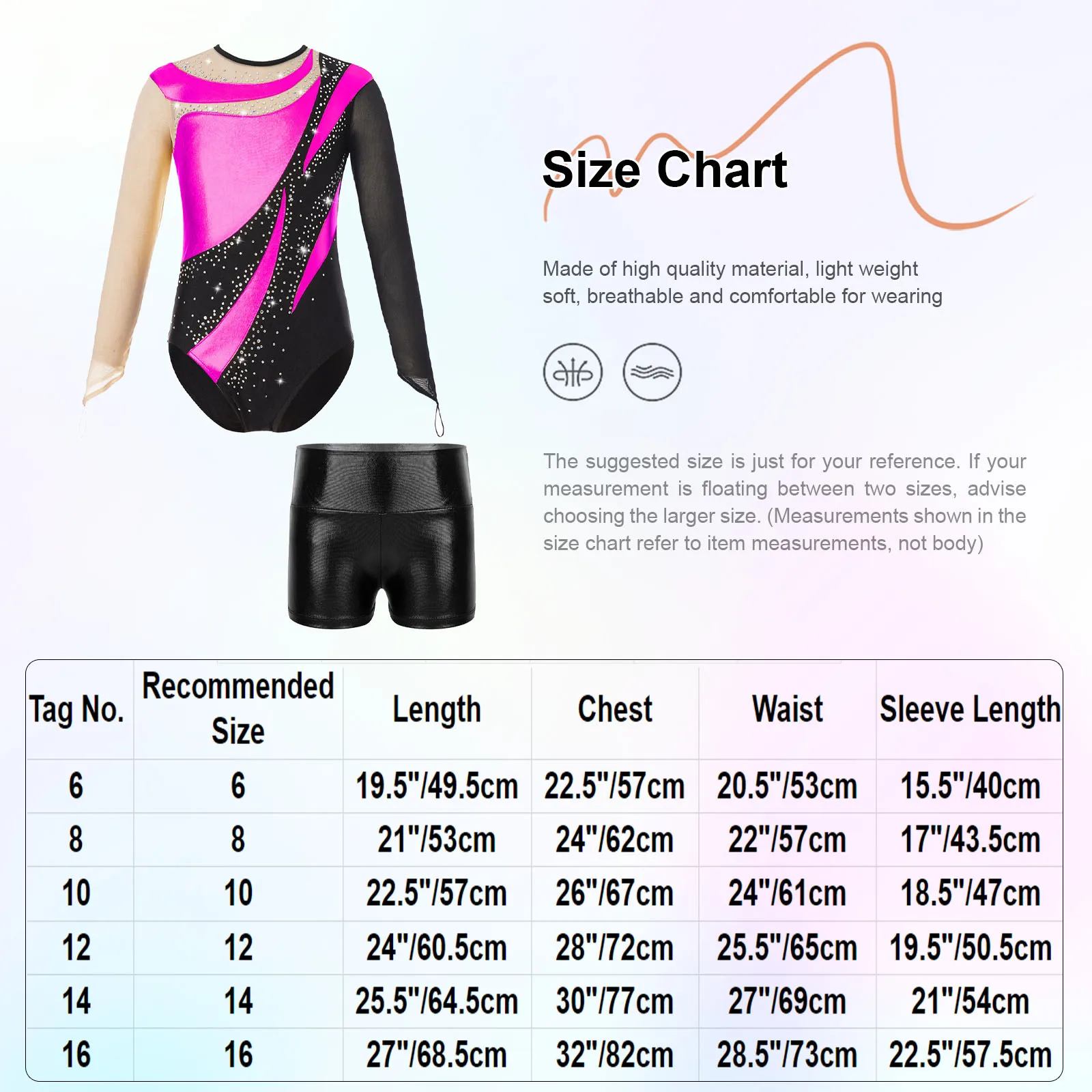 Girls Rhythmic Gymnastics Leotard Child Figure Skating Jumpsuit Kids Performance Wear Ballet Outfit Dance Bodysuit with Shorts
