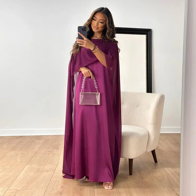 

Muslim Women Cape Party Dress Eid Ramadan Abaya Dubai Kaftan Djellaba Cloak Evening Gown Turkey Kebaya Islam Clothing Caftan New
