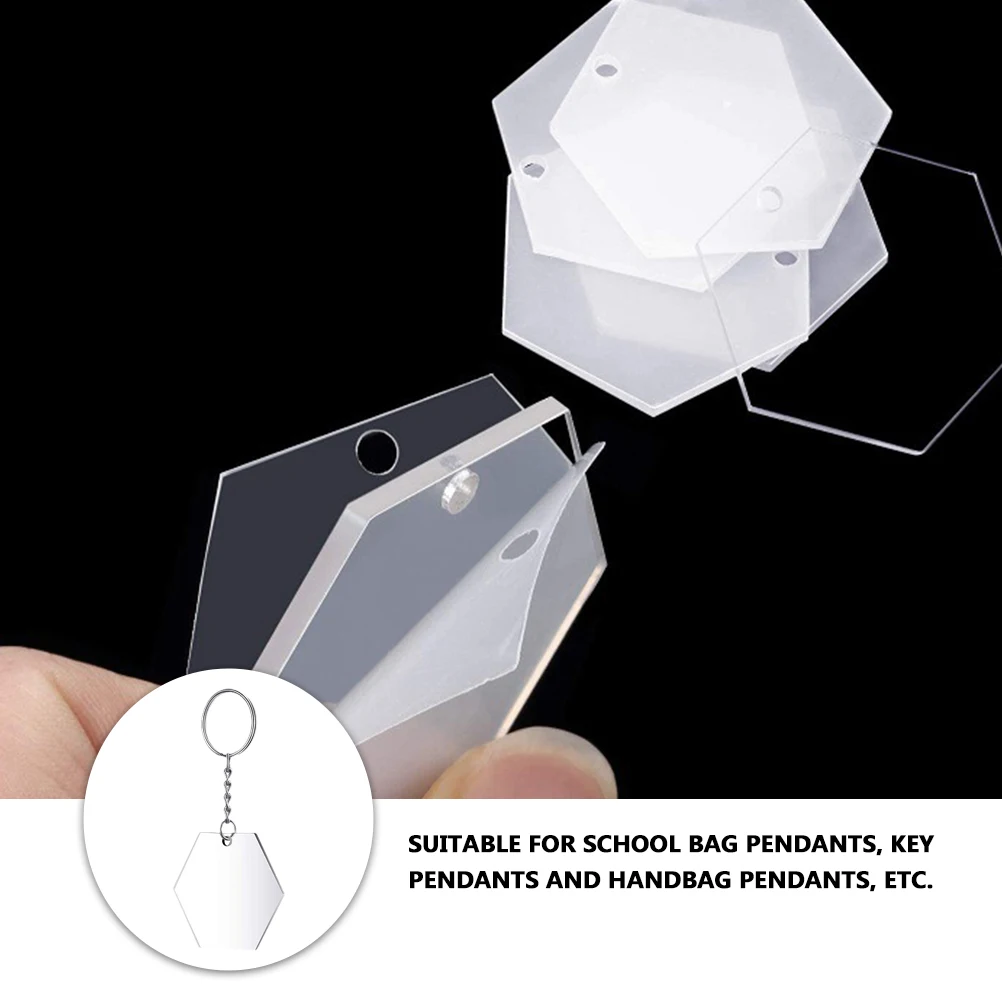 

48 Pcs Acrylic Keychain Blanks Clear Discs Transparent Lightweight Smooth DIY Gifts School Bag Pendants Key Pendants