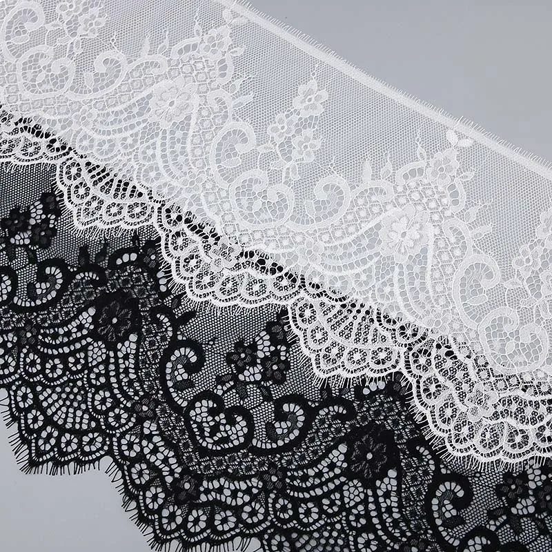 (3 Meters/batch) 20cm Wide Handmade Eyelash Lace Fabric Decoration Sewing Clothing Wedding Embroidery Home Embroidery Soft