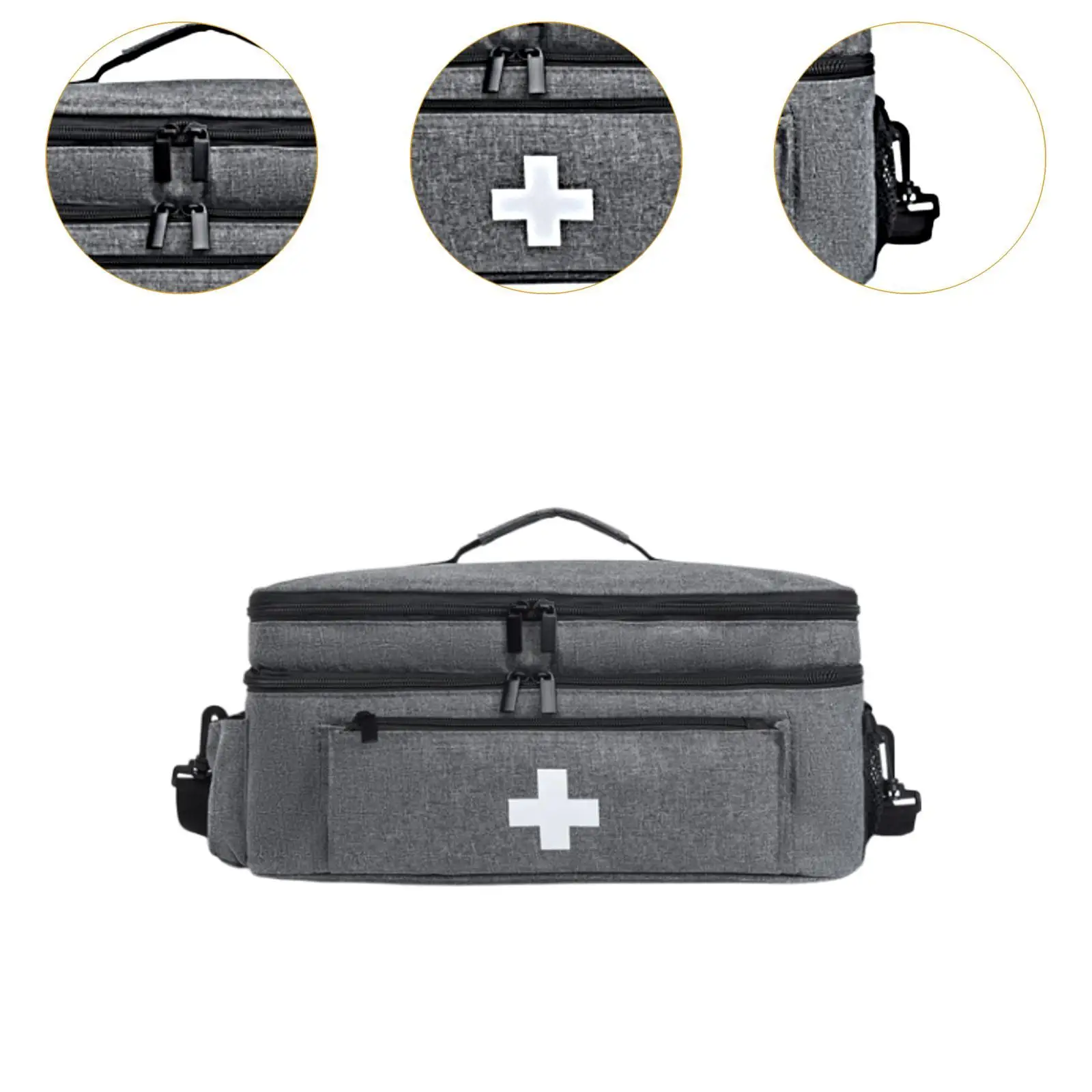 First Aid Bag Large Capacity Empty Storage Bag for Camping Workplace Office