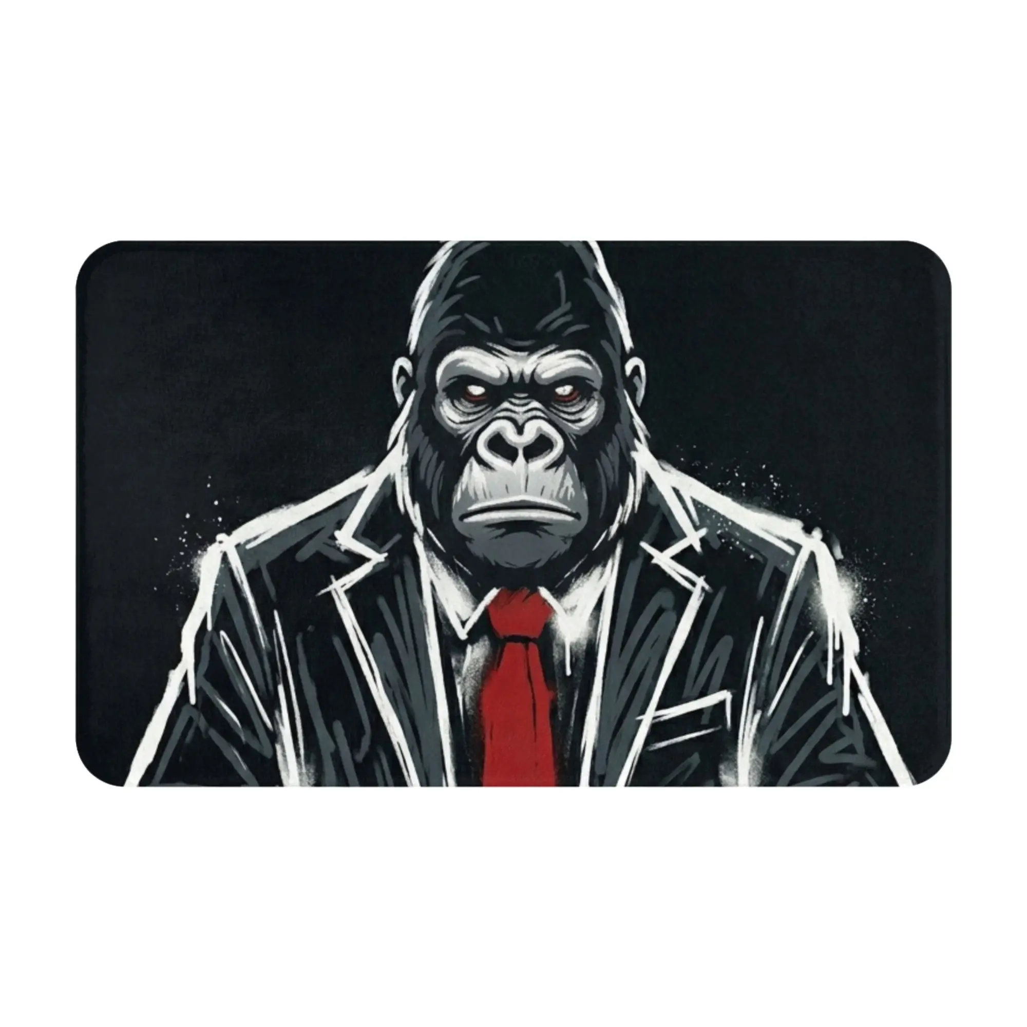 Gorilla Suit Red Tie Street Graphic Print Non-slip Mat Kitchen  Entrance Doormat Floor Decoration
